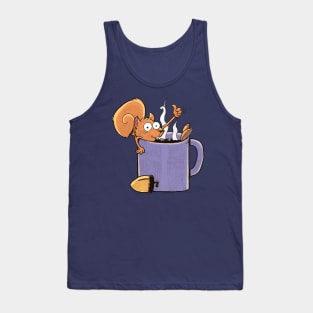 Squirrel drinks coffee Tank Top